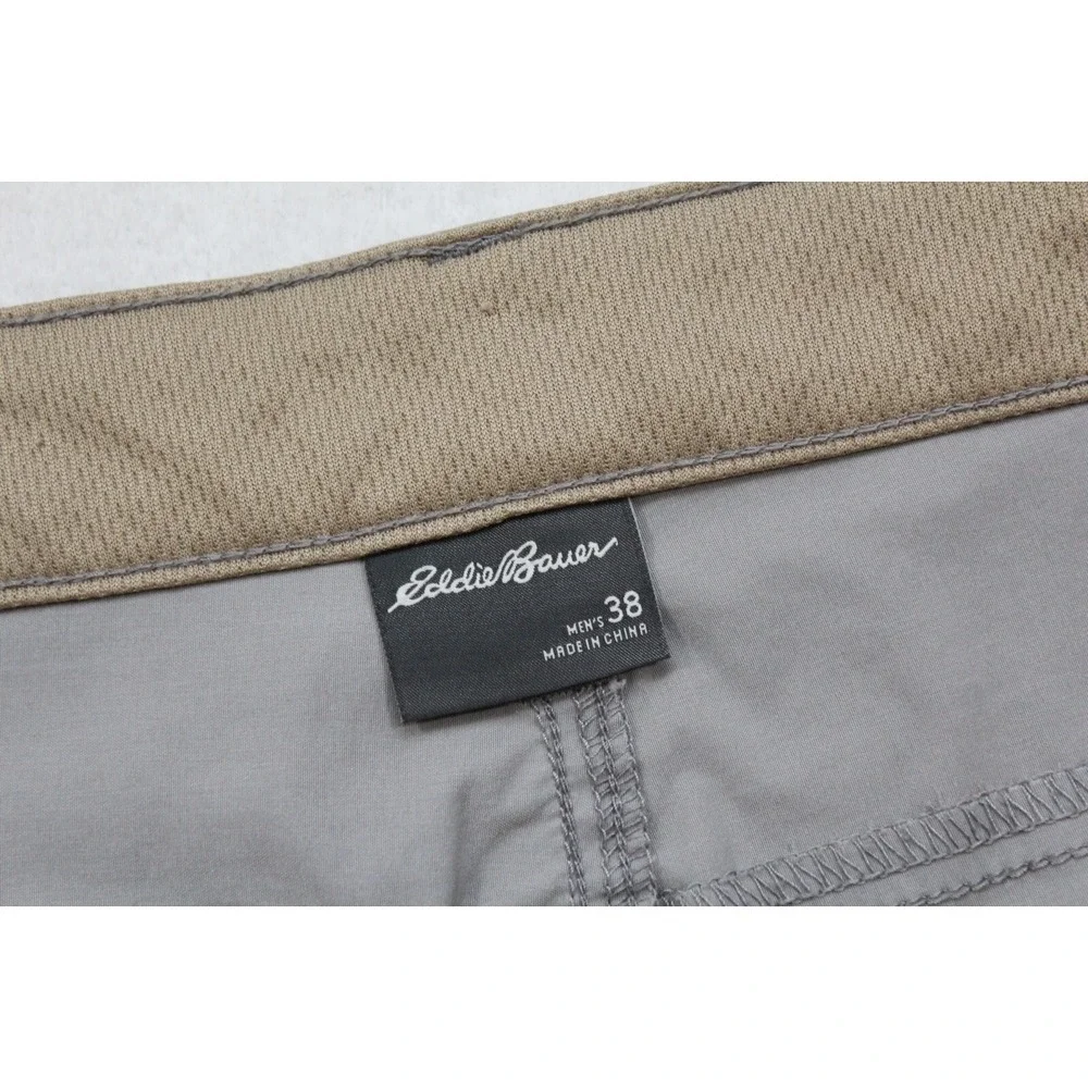 Eddie Bauer Hiking Shorts Gray Cargo Pocket Wicking Nylon Stretch Mens 38 x 10